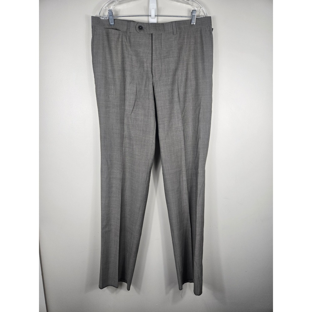 Jack Victor Spencer Grey 100% Wool Dress Slacks Mens 38R Unhemmed RichardBennett